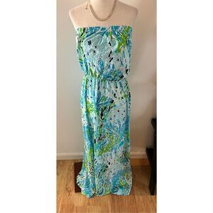 Lilly Pulitzer Marlisa Strapless Maxi Dress in Lets Cha Cha Size s